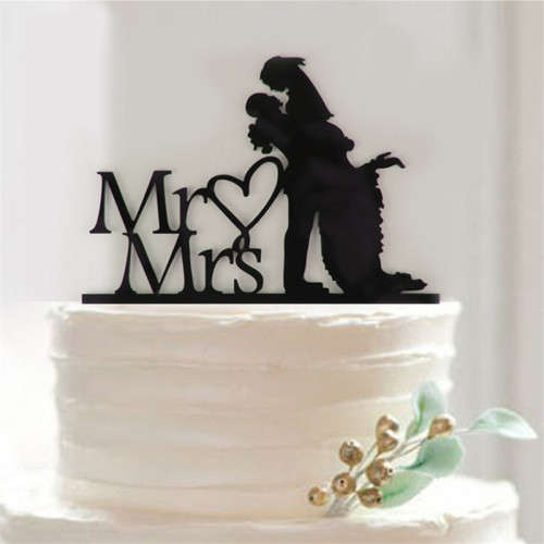 BLACK ACRYLIC SILHOUETTE CAKE TOPPER - SUITABLE FOR WEDDING CAKE - SEE OUR LOVELY RANGE
