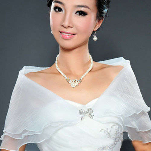 ELEGANT WHITE ORGANZA 3 LAYER  BRIDAL BOLERO  SHAWL COVER-UP - SUITABLE FOR BRIDE OR BRIDESMAIDS