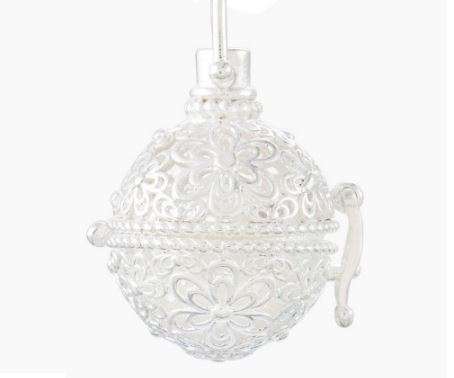 MEXICAN BOLA  - PREGNANCY HARMONY CHIME CUT OUT FLOWER CAGE PENDANT -  ANGEL CALL BALL CHIME
