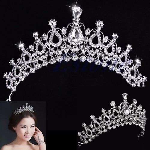 SALE!! !!! GORGEOUS BRIDE'S TIARA JEWELLERY WITH TEARDROP CRYSTALS  - BRIDAL TIARA