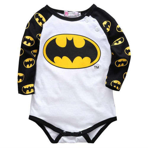 IMPORTED!!  BATMAN - SUPERHERO  - LITTLE GUYS  - LONG SLEEVE BABYGROW - 3 - 6  MONTHS