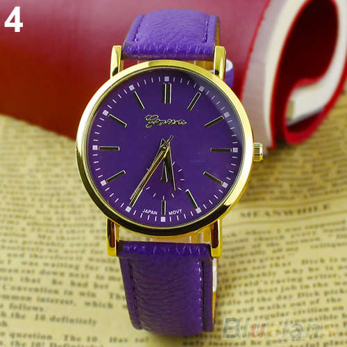 GENEVA PURPLE WOMAN'S EUROPEAN UNIQUE STYLE RETRO FASHION WRIST WATCH