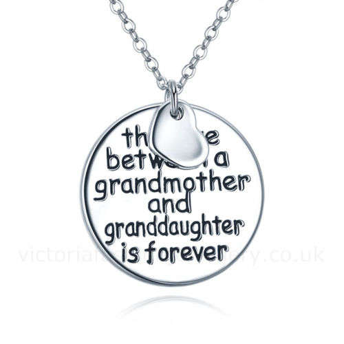 SENTIMENTAL GIFT THE LOVE BETWEEN A GRANDMOTHER AND GRANDDAUGHTER IS FOREVER -  PENDANT AND CHAIN