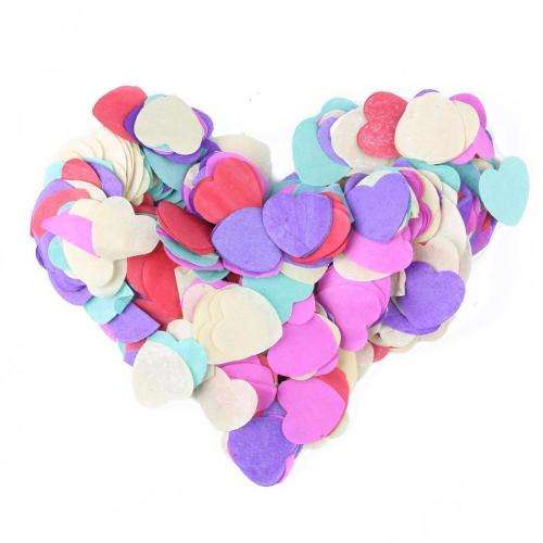 1 000 PIECE HEART SHAPED BIO-DEGRAEABLE MULTI-COLOURED TISSUE PAPER CONFETTI - UNIQUE!!!