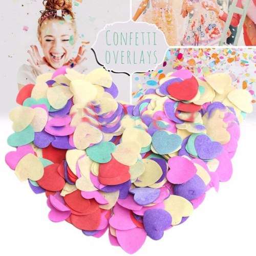 1 000 PIECE HEART SHAPED BIO-DEGRAEABLE MULTI-COLOURED TISSUE PAPER CONFETTI - UNIQUE!!!