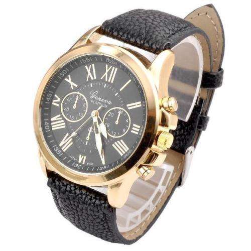 GORGEOUS GIFT!  GENEVA ROSE GOLD BLACK  DIAL WITH ROMAN NUMERALS QUARTZ ANALOG LADIES STUNNING WATCH