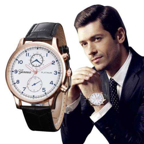 AWESOME GIFT 4 DAD!  GENEVA PLATINUM MEN'S RETRO DESIGN CLASSIC ANALOG QUARTZ WRIST WATCH