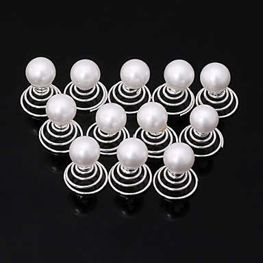 6 PCS BRIDAL HAIR JEWELLERY SET -  SPIRAL COILS WITH PEARLS  - HAIR ACCESSORY