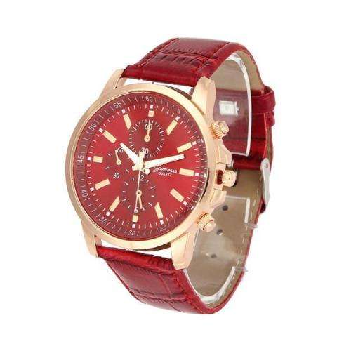 2017 BRAND NEW RELEASE!!  GENEVA LADIES CLASSICALLY BEAUTIFUL RED WATCH