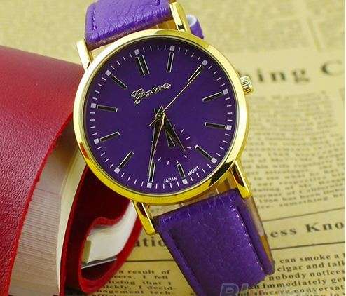 GENEVA PURPLE WOMAN'S EUROPEAN UNIQUE STYLE RETRO FASHION WRIST WATCH