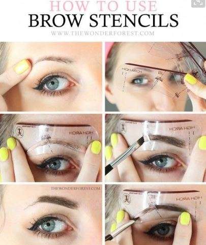 AWESOME STOCKING FILLER - SET OF 4 EYEBROW SHAPING STENCILS - GET THAT BEAUTY SALON LOOK AT HOME