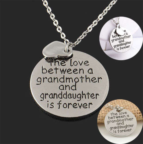 SENTIMENTAL GIFT THE LOVE BETWEEN A GRANDMOTHER AND GRANDDAUGHTER IS FOREVER -  PENDANT AND CHAIN