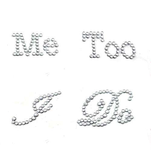 WEDDING DAY "I DO"  AND "ME TOO"  RHINESTONE BRIDE AND GROOM SHOE DECAL SET
