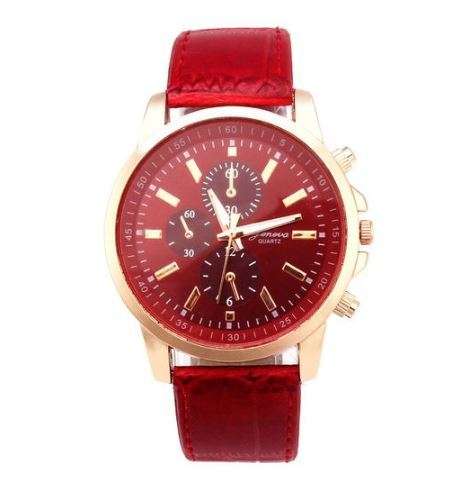 2017 BRAND NEW RELEASE!!  GENEVA LADIES CLASSICALLY BEAUTIFUL RED WATCH