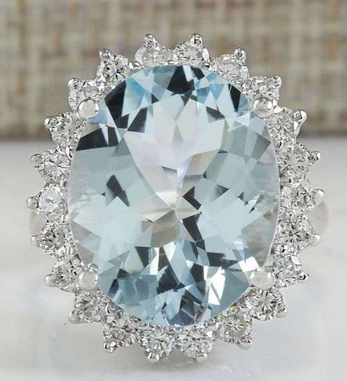 BEAUTIFUL BLUE TOPAZ CZ OVAL CUT RING HALLMARKED 925  - RING SIZE 10  ( R 3/4 )