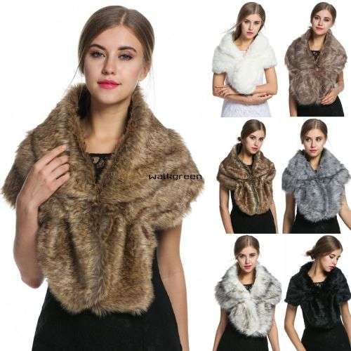 PRE-ORDER DELIVER 6 WEEKS - BRIDAL FAUX FUR SHOULDER SHAWL, WRAP, BOLERO  - VARIOUS COLOURS