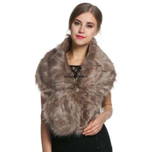 PRE-ORDER DELIVER 6 WEEKS - BRIDAL FAUX FUR SHOULDER SHAWL, WRAP, BOLERO  - VARIOUS COLOURS