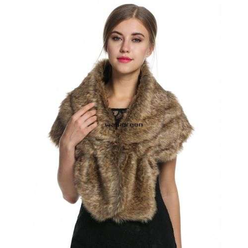 PRE-ORDER DELIVER 6 WEEKS - BRIDAL FAUX FUR SHOULDER SHAWL, WRAP, BOLERO  - VARIOUS COLOURS