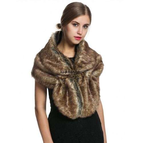 PRE-ORDER DELIVER 6 WEEKS - BRIDAL FAUX FUR SHOULDER SHAWL, WRAP, BOLERO  - VARIOUS COLOURS