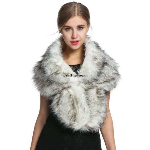 PRE-ORDER DELIVER 6 WEEKS - BRIDAL FAUX FUR SHOULDER SHAWL, WRAP, BOLERO  - VARIOUS COLOURS