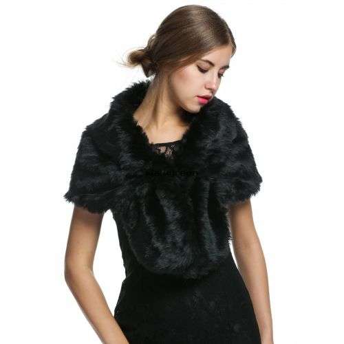 PRE-ORDER DELIVER 6 WEEKS - BRIDAL FAUX FUR SHOULDER SHAWL, WRAP, BOLERO  - VARIOUS COLOURS