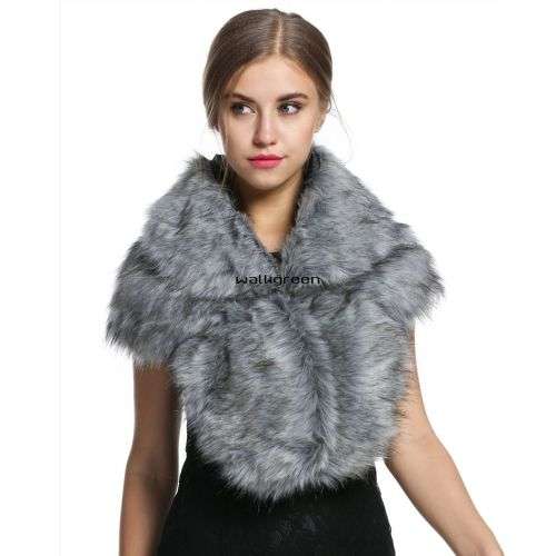 PRE-ORDER DELIVER 6 WEEKS - BRIDAL FAUX FUR SHOULDER SHAWL, WRAP, BOLERO  - VARIOUS COLOURS