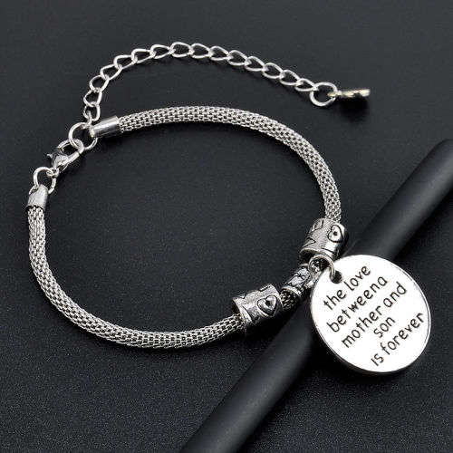PERFECT GIFT - THE LOVE BETWEEN A MOTHER AND SON  IS FOREVER - ADJUSTABLE BRACELET