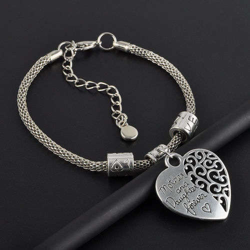 PERFECT GIFT - THE LOVE BETWEEN A MOTHER AND DAUGHTER  IS FOREVER - ADJUSTABLE BRACELET