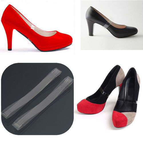 1 PAIR CLEAR SHOE STRAPS - PREVENTS SHOES SLIPPING OFF WHEN WALKING DANCING, ETC
