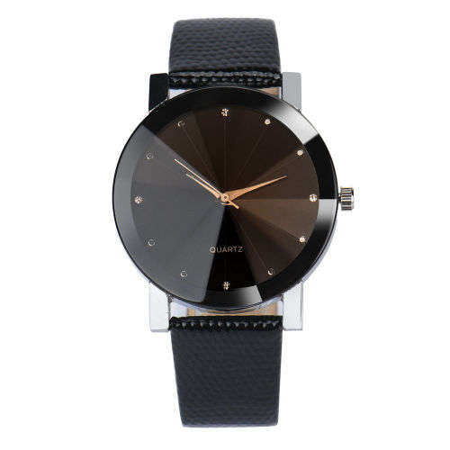 MEN'S ELEGANT BLACK FACED FASHION ANALOG QUARTZ DRESS WRIST WATCH WITH BLACK PU LEATHER STRAP