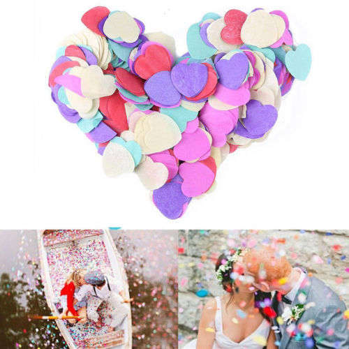 1 000 PIECE HEART SHAPED BIO-DEGRAEABLE MULTI-COLOURED TISSUE PAPER CONFETTI - UNIQUE!!!