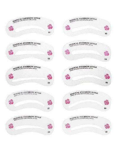 NEW!!!   24 STYLE SET OF EYEBROW SHAPING STENCILS - GET THAT BEAUTY SALON LOOK AT HOME