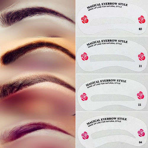 NEW!!!   24 STYLE SET OF EYEBROW SHAPING STENCILS - GET THAT BEAUTY SALON LOOK AT HOME
