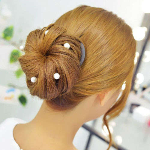 6 PCS BRIDAL HAIR JEWELLERY SET -  SPIRAL COILS WITH PEARLS  - HAIR ACCESSORY