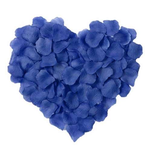 1000 DEEP BLUE SILK  ROSE PETALS - USE FOR PHOTO PROP/TABLE DECOR/ROMANTIC SETTING