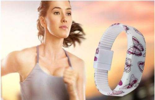 PERFECT ACCESSORY FOR SPORT AND LEISURE LED WHITE WATCH  WITH BEAUTIFUL BUTTERFLY DESIGN ON STRAP