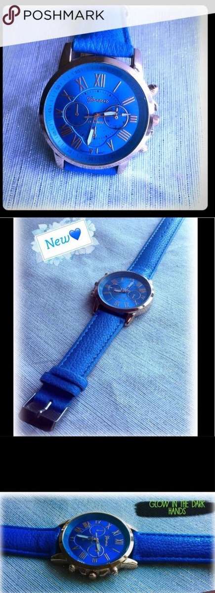 GENEVA ROSE GOLD LIGHT BLUE DIAL WITH ROMAN NUMERALS QUARTZ ANALOG LADIES STUNNING WATCH