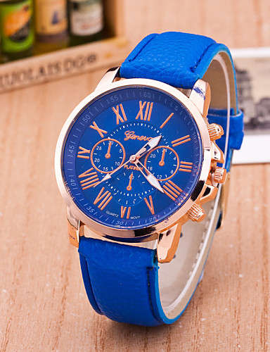 GENEVA ROSE GOLD LIGHT BLUE DIAL WITH ROMAN NUMERALS QUARTZ ANALOG LADIES STUNNING WATCH