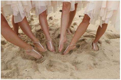 PERFECT FOR BEACH WEDDING - 1 PAIR RHINESTONE BAREFOOT SANDALS FOOT JEWELLERY