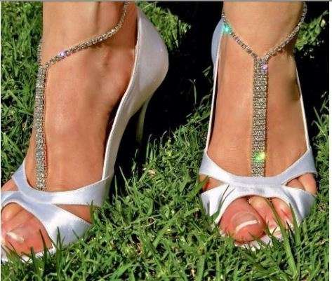PERFECT FOR BEACH WEDDING - 1 PAIR RHINESTONE BAREFOOT SANDALS FOOT JEWELLERY