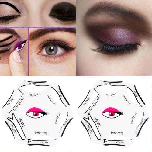 1 SET OF 6 CAT EYE AND SMOKEY EYES MAKEUP CARD TEMPLATE TOP AND BOTTOM= 3 UNIQUE DESIGNS