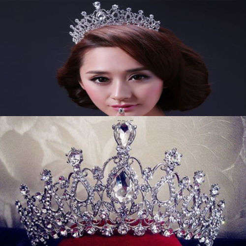 SALE!! !!! GORGEOUS BRIDE'S TIARA JEWELLERY WITH TEARDROP CRYSTALS  - BRIDAL TIARA