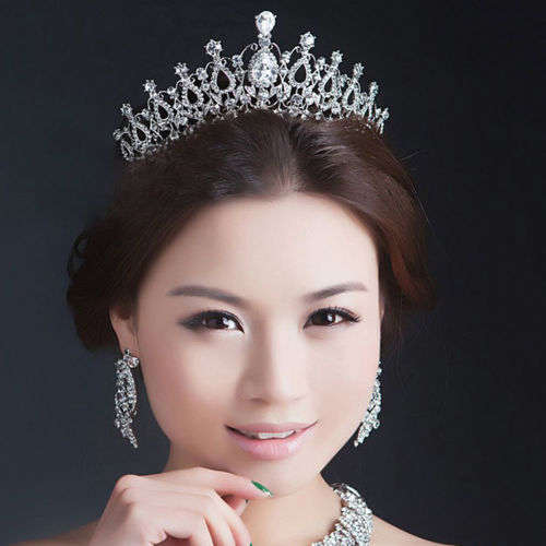 SALE!! !!! GORGEOUS BRIDE'S TIARA JEWELLERY WITH TEARDROP CRYSTALS  - BRIDAL TIARA