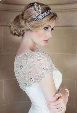 EXQUISITE BRIDE'S HAIR JEWELLERY TIARA - ROARING 1920'S VINTAGE STYLE GREAT GATSBY FLAPPER TIARA