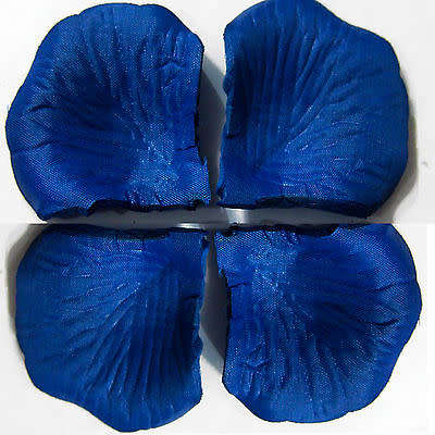1000 DEEP BLUE SILK  ROSE PETALS - USE FOR PHOTO PROP/TABLE DECOR/ROMANTIC SETTING