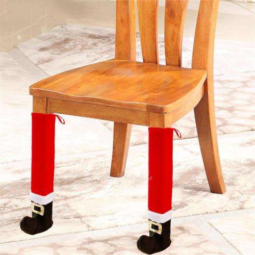 4 PCS  SANTA STOCKING BOOT TABLE /CHAIR LEG COVERS - UNIQUE  CHRISTMAS DECOR