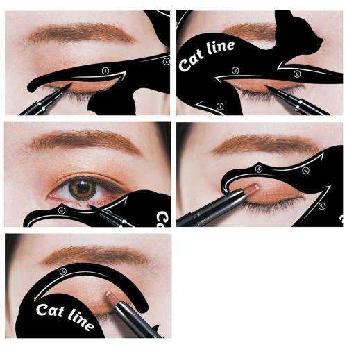 10 SHAPES MAKEUP CAT EYE EYELINER STENCILS - FOR A PROFESSIONAL FINISH