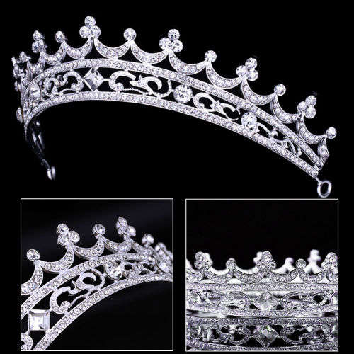 PRINCESS BRIDAL OR PAGEANT RHINESTONE CRYSTAL CROWN TIARA