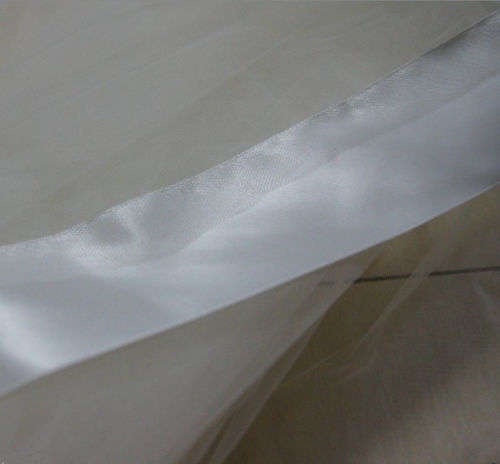FREE LACE GARTER!!!!    2 TIER 3M LENGTH WHITE  BRIDE'S VEIL WITH WIDE SATIN RIBBON WITH COMB