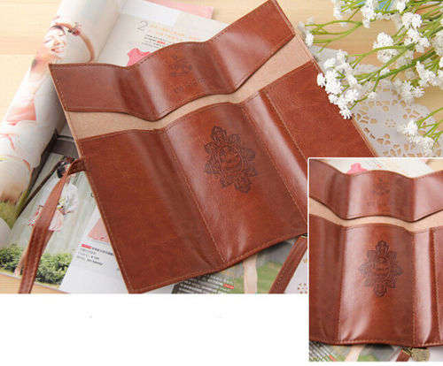 TRENDY RETRO VINTAGE  COSMETIC BRUSH POUCH  OR POCKET PENCIL/ PEN CASE